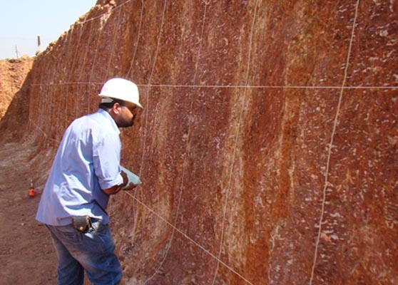 View of 1 m X 1 m grid for mapping fine geological details