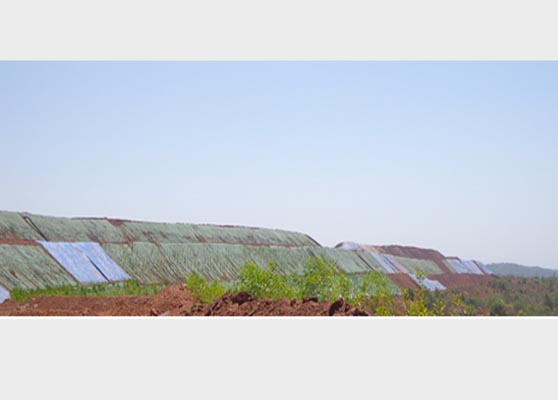 View of waste dump in an opencast mine