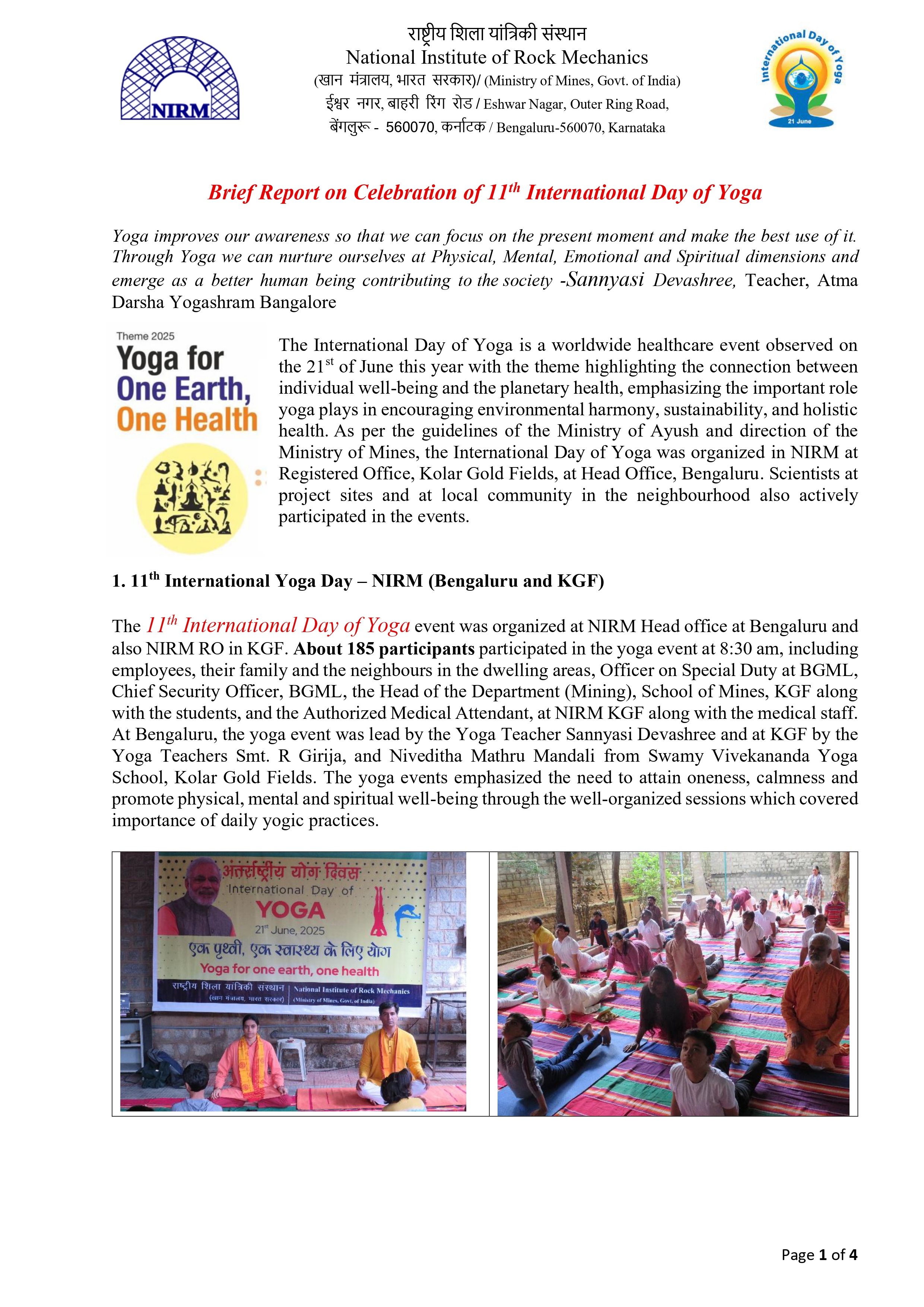 NIRM 11 Int. Yoga Day Report 21.06.25_page-0001